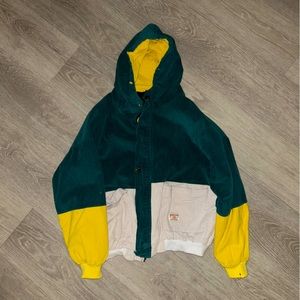Tricolor block corduroy jacket
